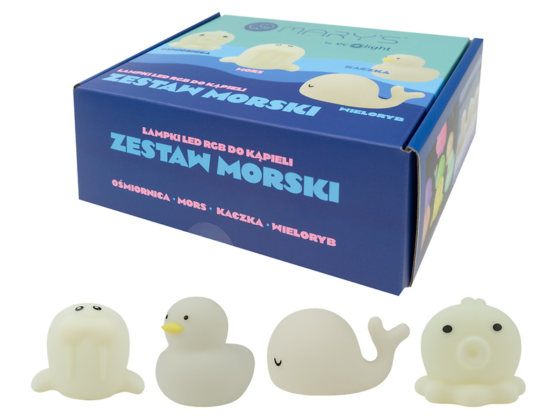 Zestaw 4 lampek Mary's morski LED silikonowe białe