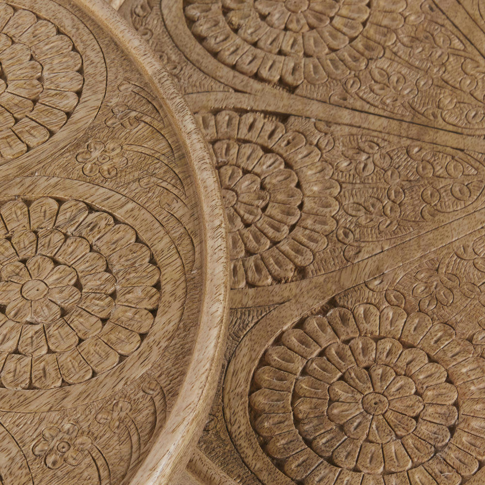 JANU - Bouts de canapé en bois de manguier blanc et marron (x2)