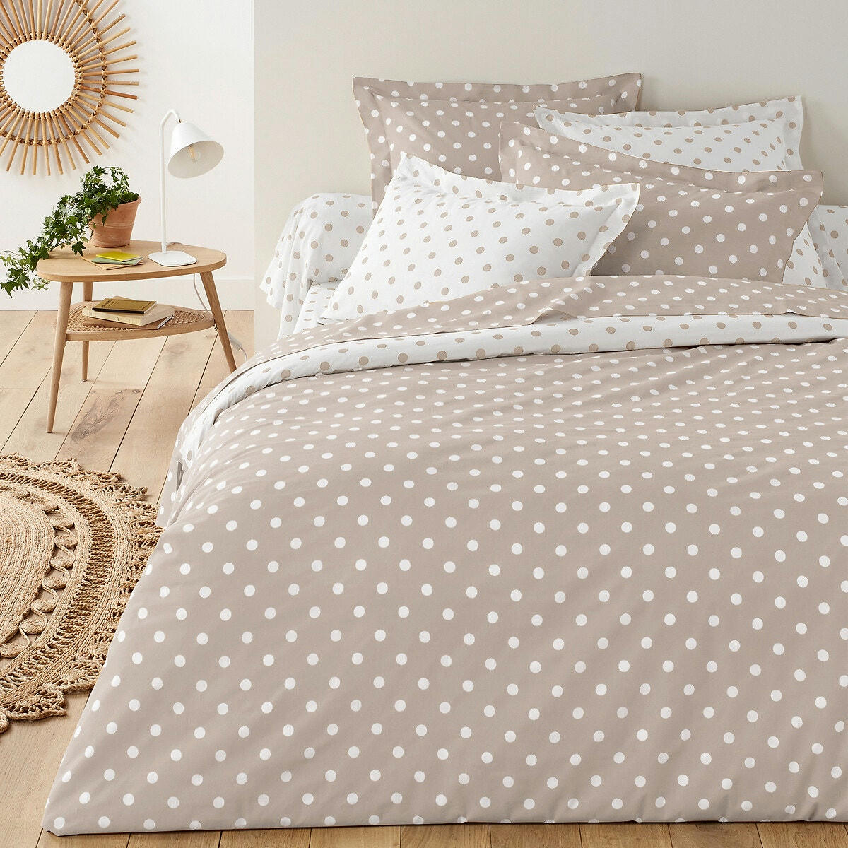 Housse de couette pur coton imprimé pois, Clarisse