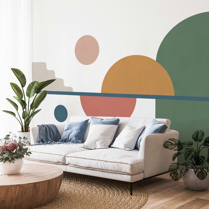 FORMES N°7 - Papier Peint Panoramique L336xH270cm Multicolore Abstrait