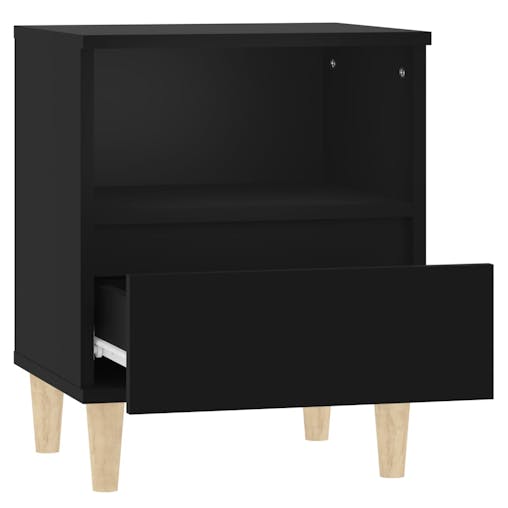 NNEVL Bedside Cabinets 2 pcs Black 40x35x50 cm