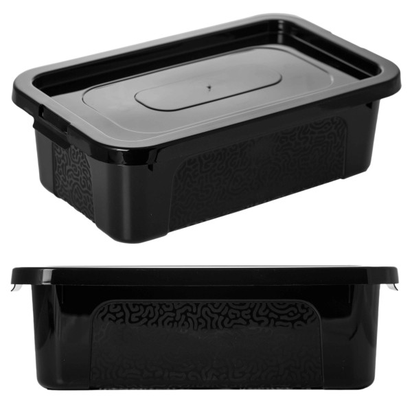 Pojemnik Pudło Plastikowe Z Pokrywą Zamykane 4,5 L Czarny