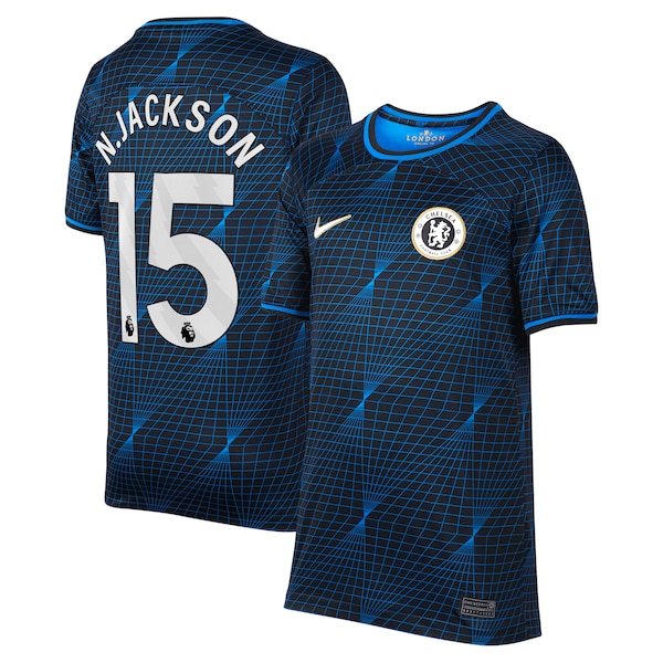 Nicolas Jackson Chelsea Nike Youth 2023/24 Away Stadium Replica Player Jersey - Navy