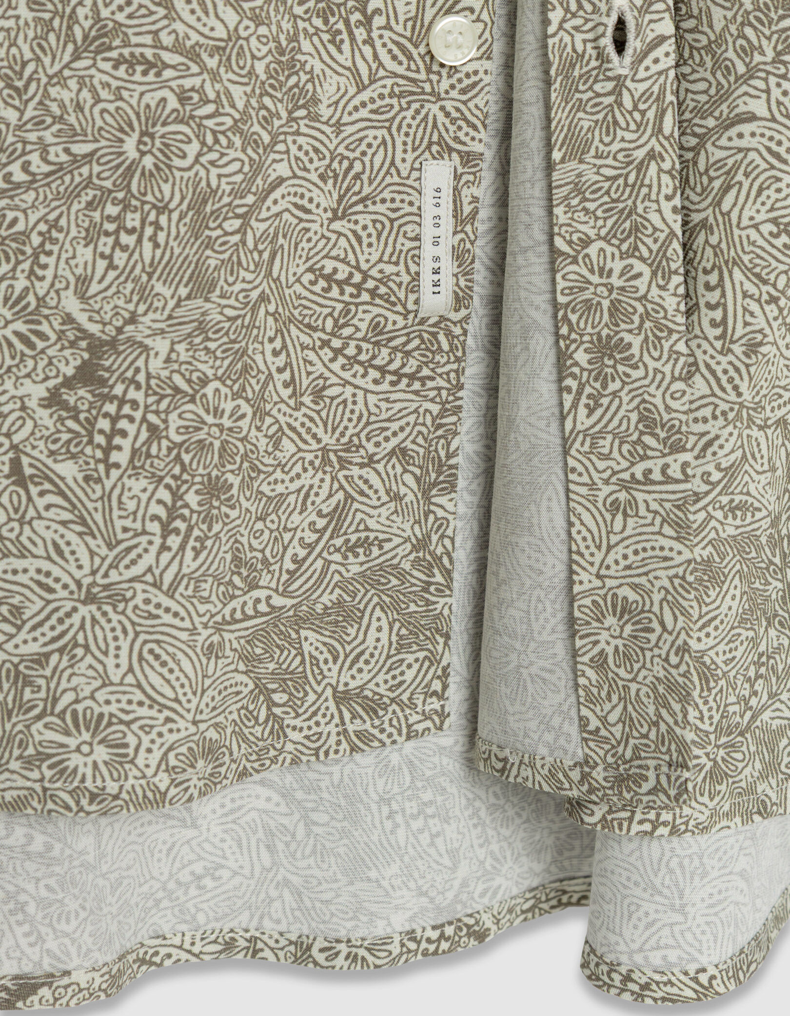 Chemise regular kaki imprimé végétal Homme