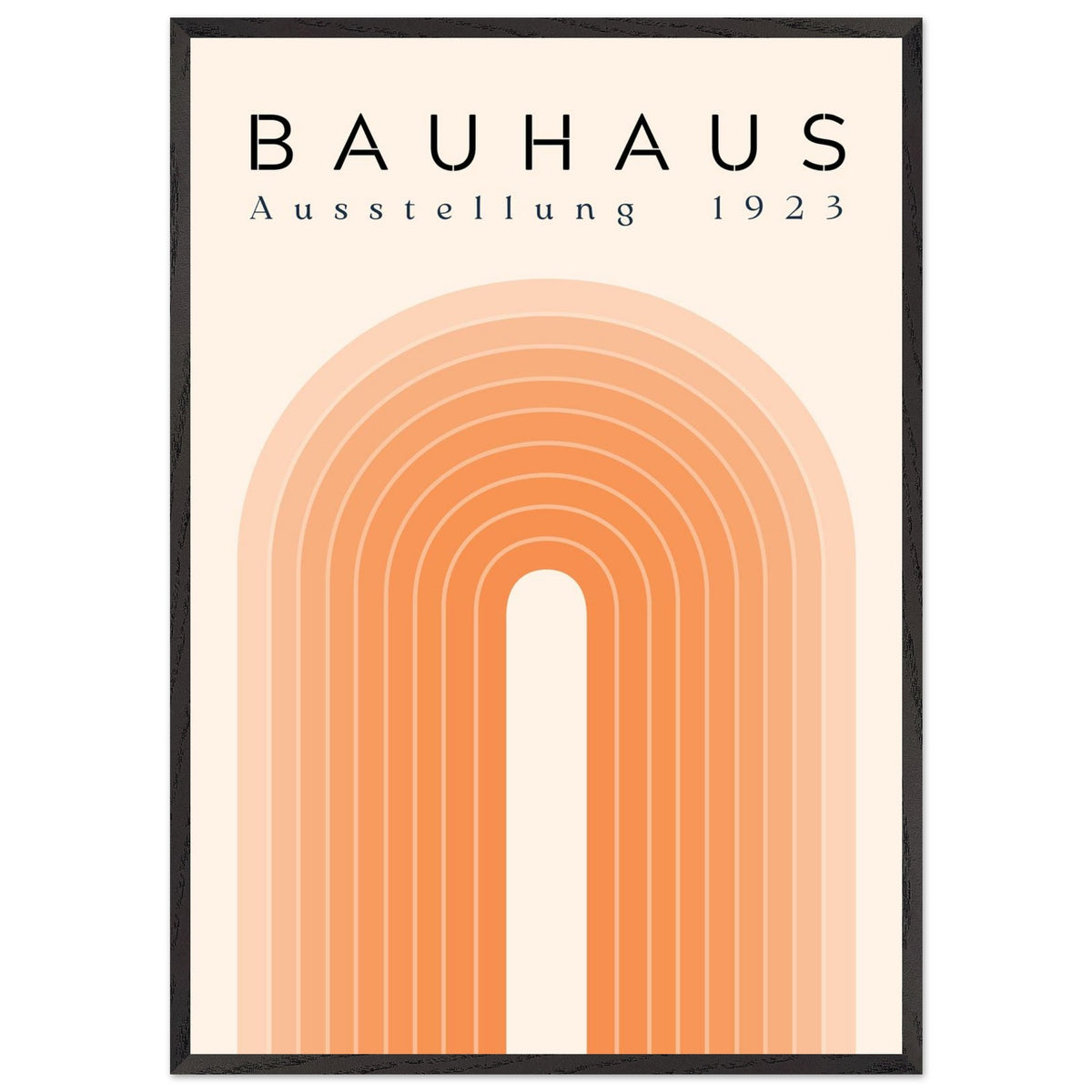 Artfulprints Poster met Lijst Bauhaus - Orange rainbow  - 70x100 cm - Oranje