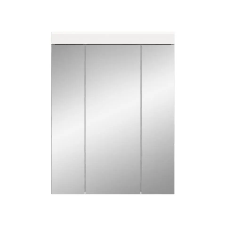 Hioshop Scout spiegelkast 3 spiegeldeuren wit hoogglans- wit