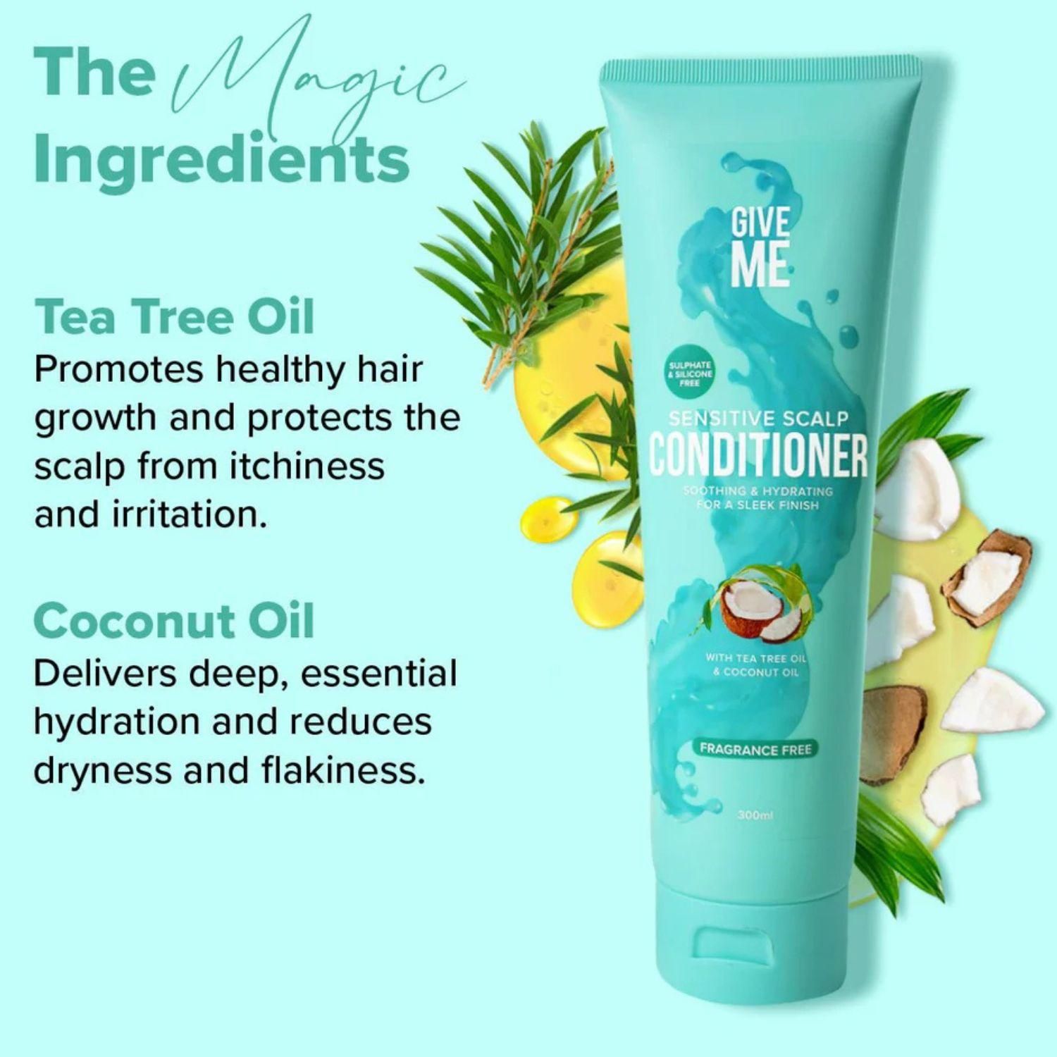 Give Me Sensitive Scalp Shampoo & Conditioner Duo - Tea Tree & Coconut Oil - 300ml