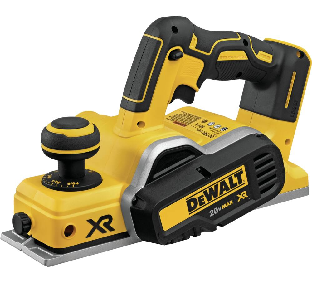 DEWALT DCP580B 20V MAX XR Lithium Ion Brushless Cordless Planer Tool, Tool Only, 3-1/4-in