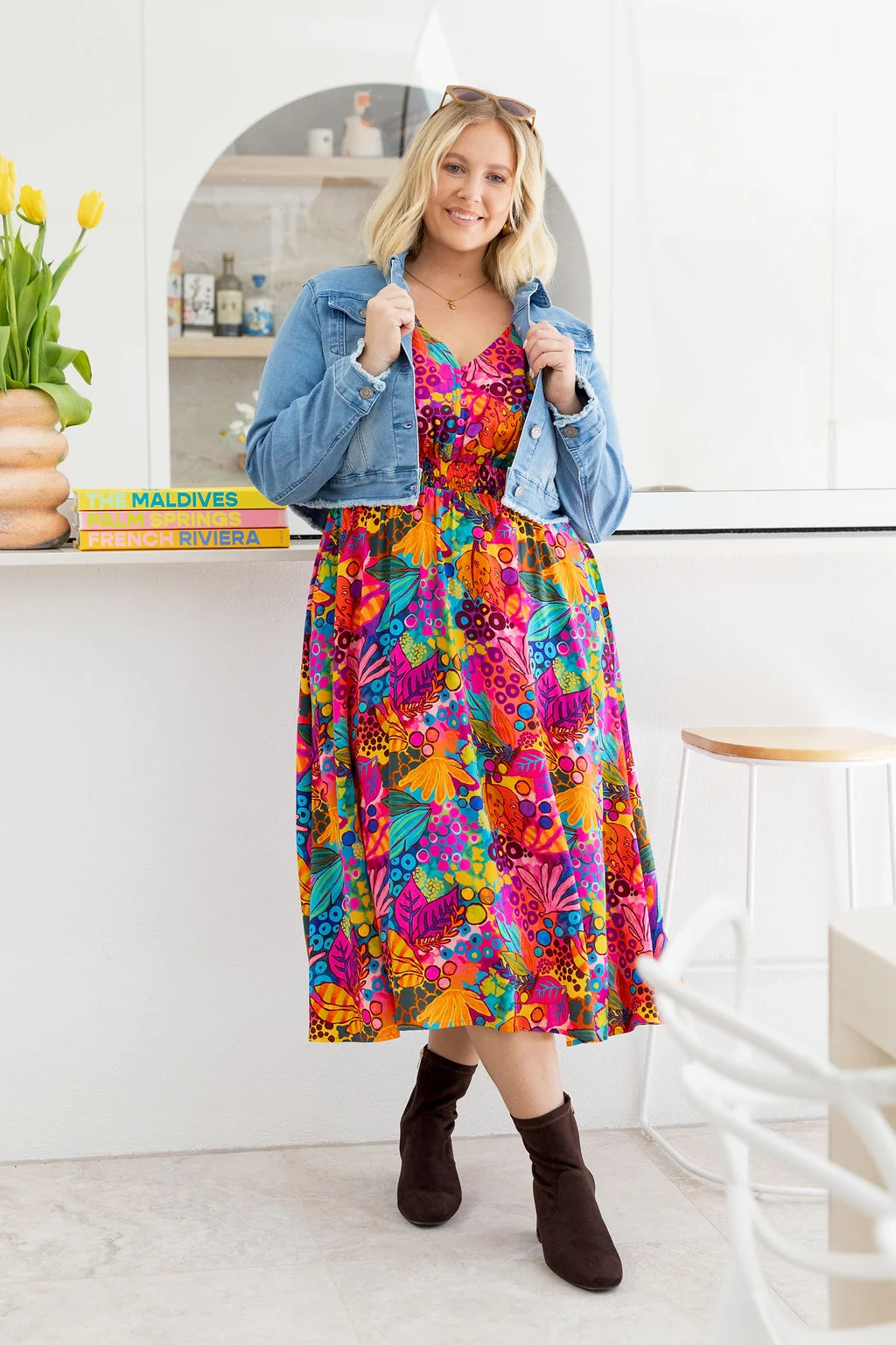 Millie Midi Dress in Jungle Bungle by Kasey Rainbow