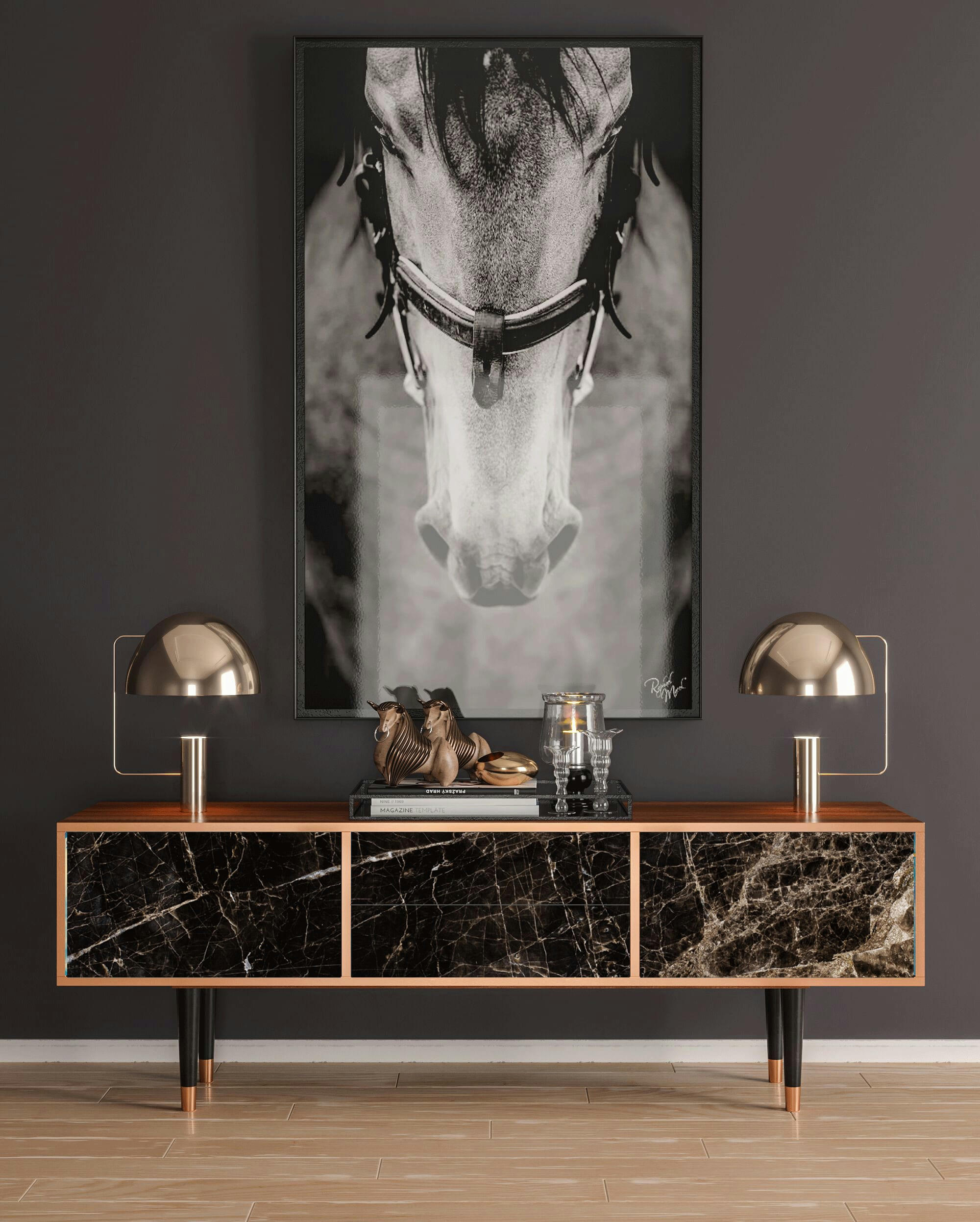 NIGHT ABYSS - Meuble TV  noir 2 tiroirs et 2 portes L 170 cm