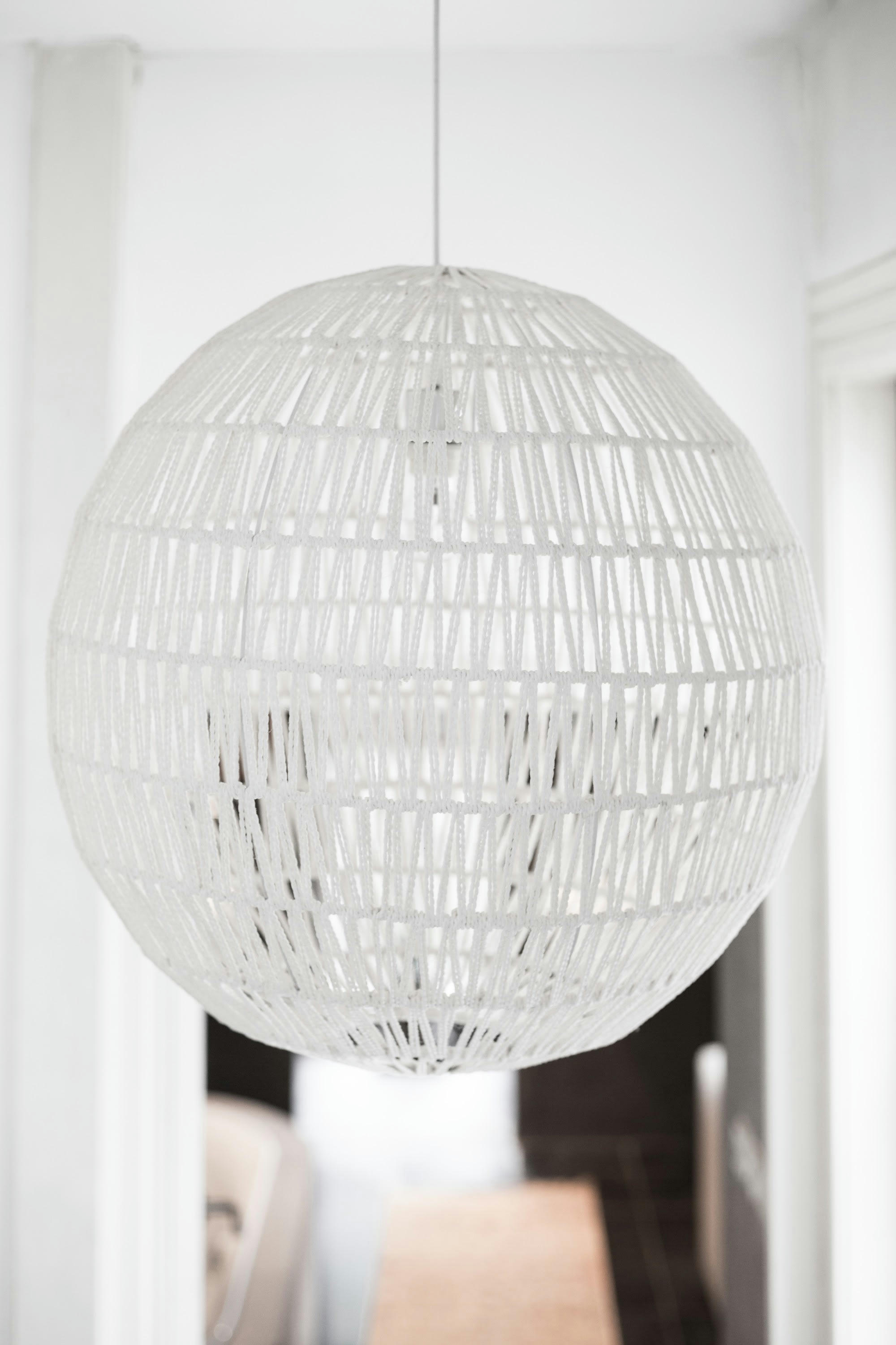 CABLE - Suspension 40cm en papier tressé blanc