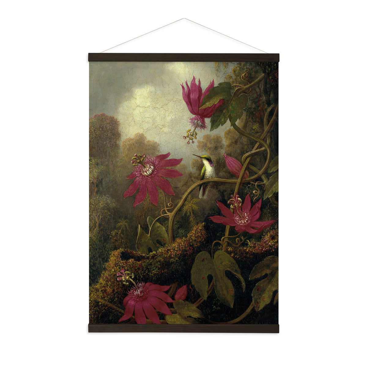 Art for the Home Hangende Poster Linnen - Schemerige Schoonheid Jungle Kolibrie - 100x70cm