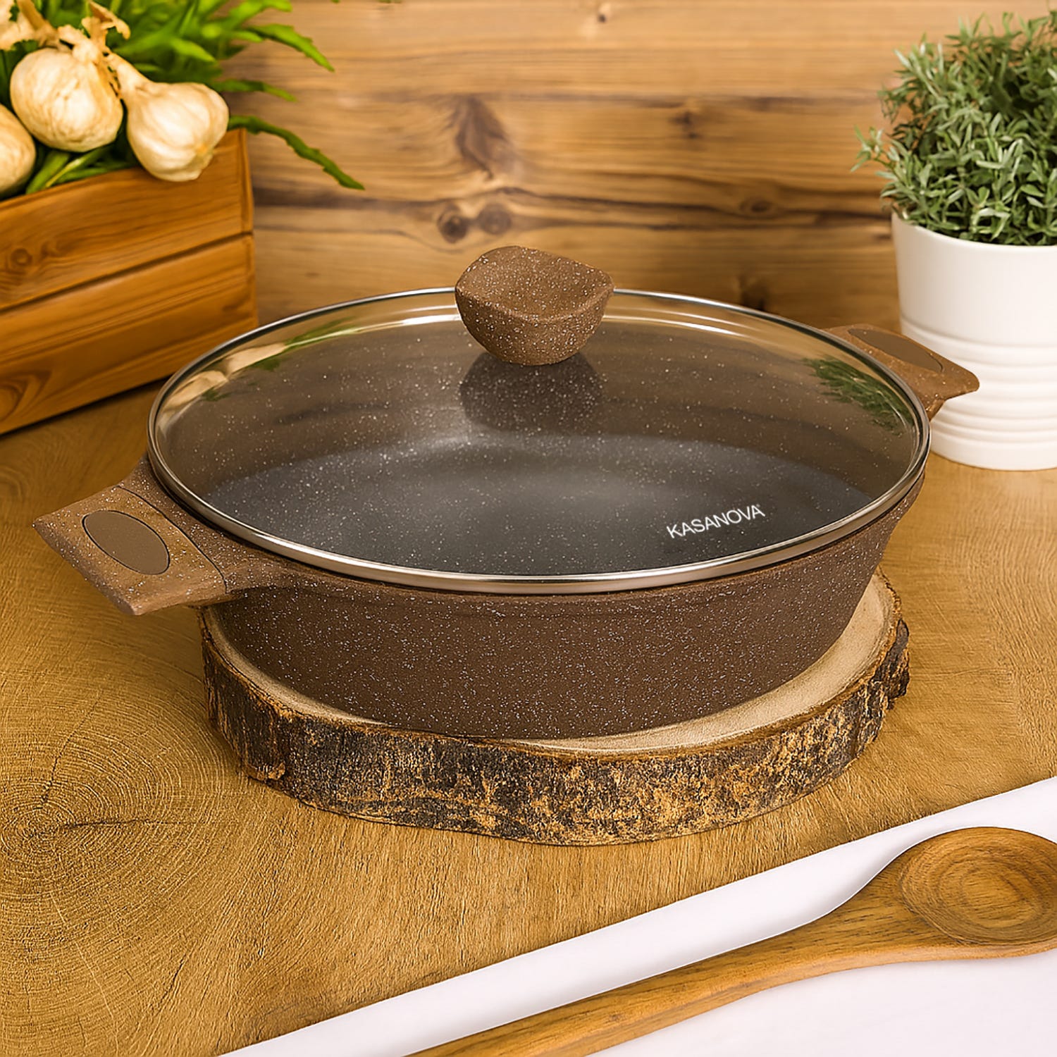 0% grassi tegame 28 cm, con coperchio