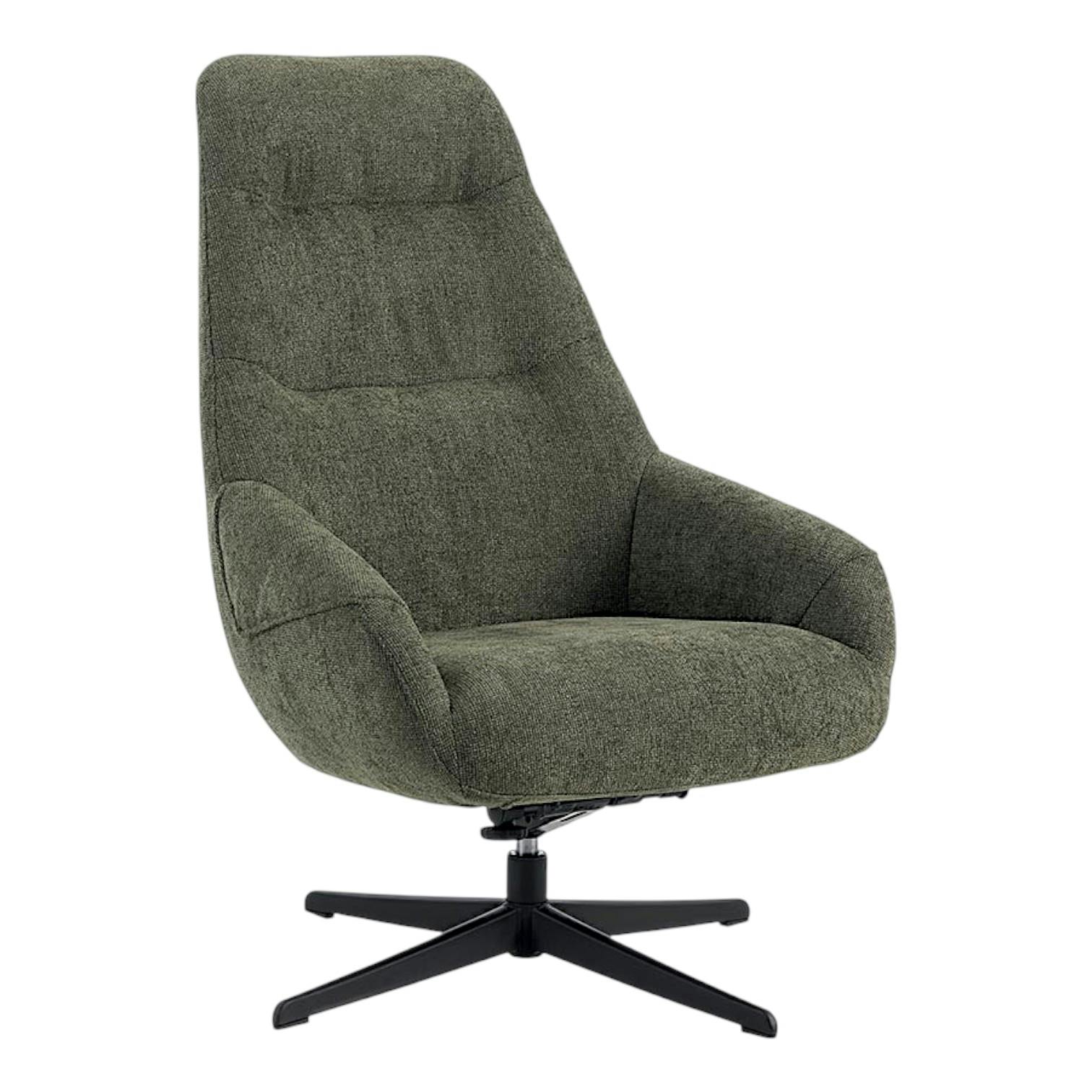 Fauteuil relax pivotant tissu vert kaki IENA