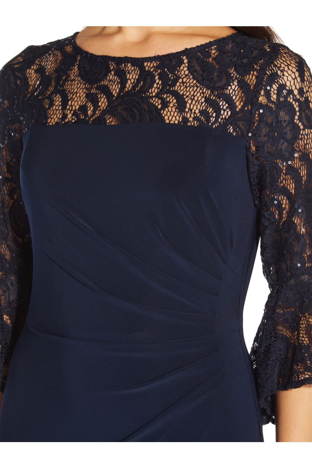 Adrianna Papell Bell Sleeve Jersey Drape Dress