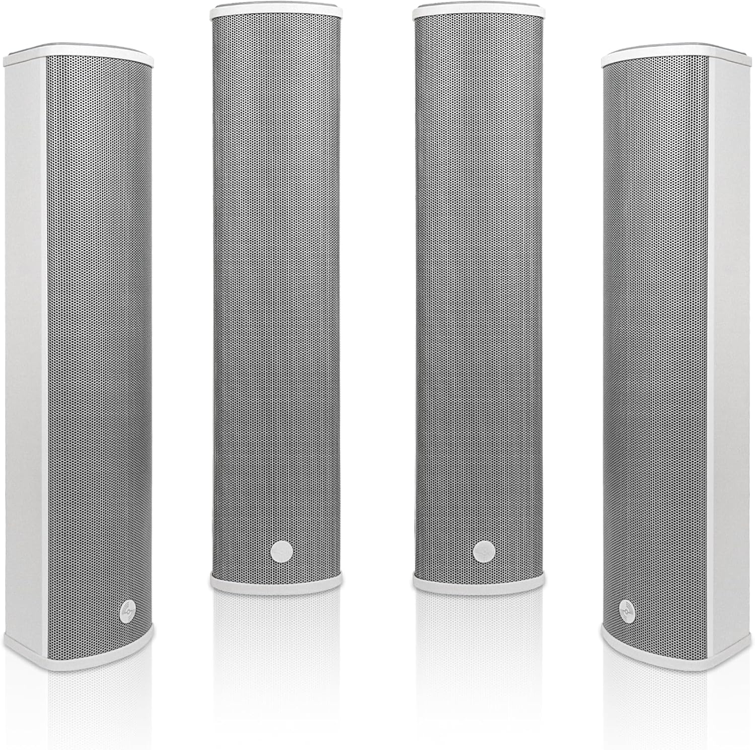 Sound Town Four 70V/100V 4x5 Weather-Resistant Column Array Passive Speakers  with IP55-rated Aluminum Enclosure  for Home & Commercial Installations  Grey (TARVOS-CL45GX4)