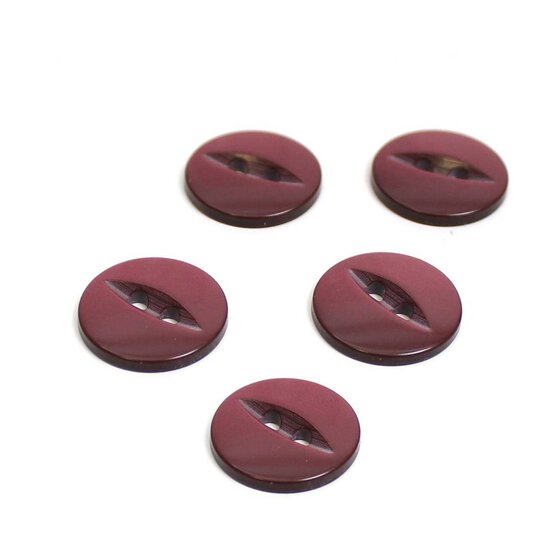 Hemline Wine Basic Fish Eye Button 5 Pack