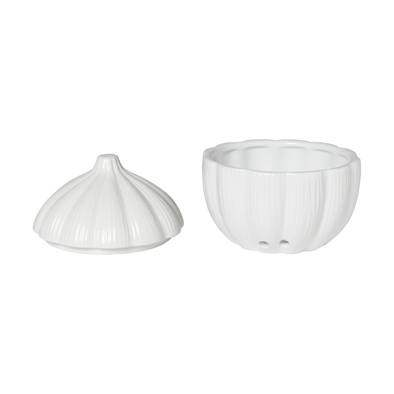 Knoflook pot - wit - &Oslash;15.2x15.8 cm