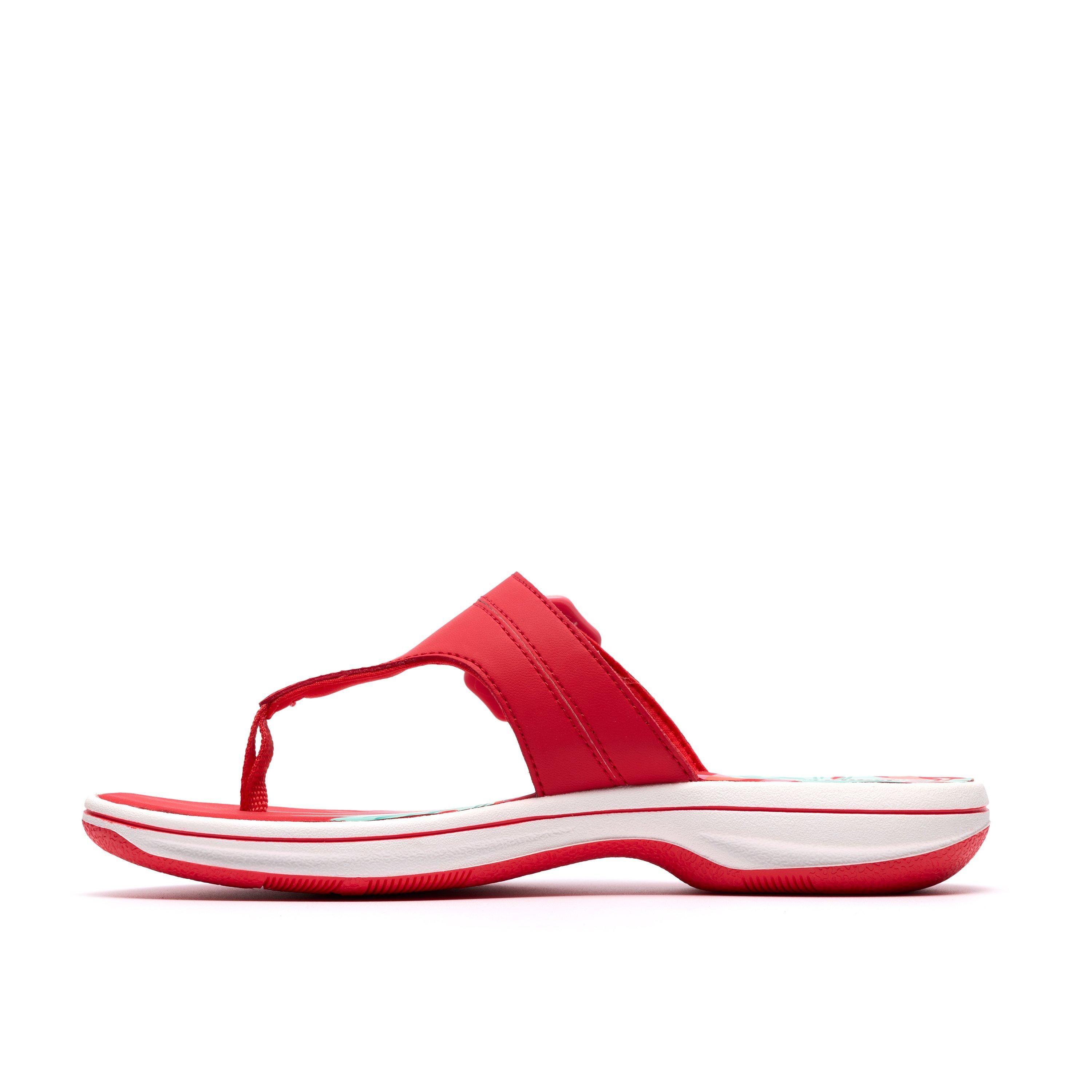 Clarks Brinkley Cove Poppy Red Flip Flops