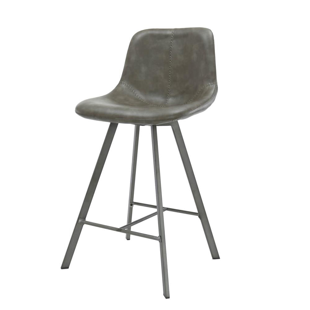 Giga Meubel Barstoel Zig-Zag - Taupe Kunstleer - Set van 2