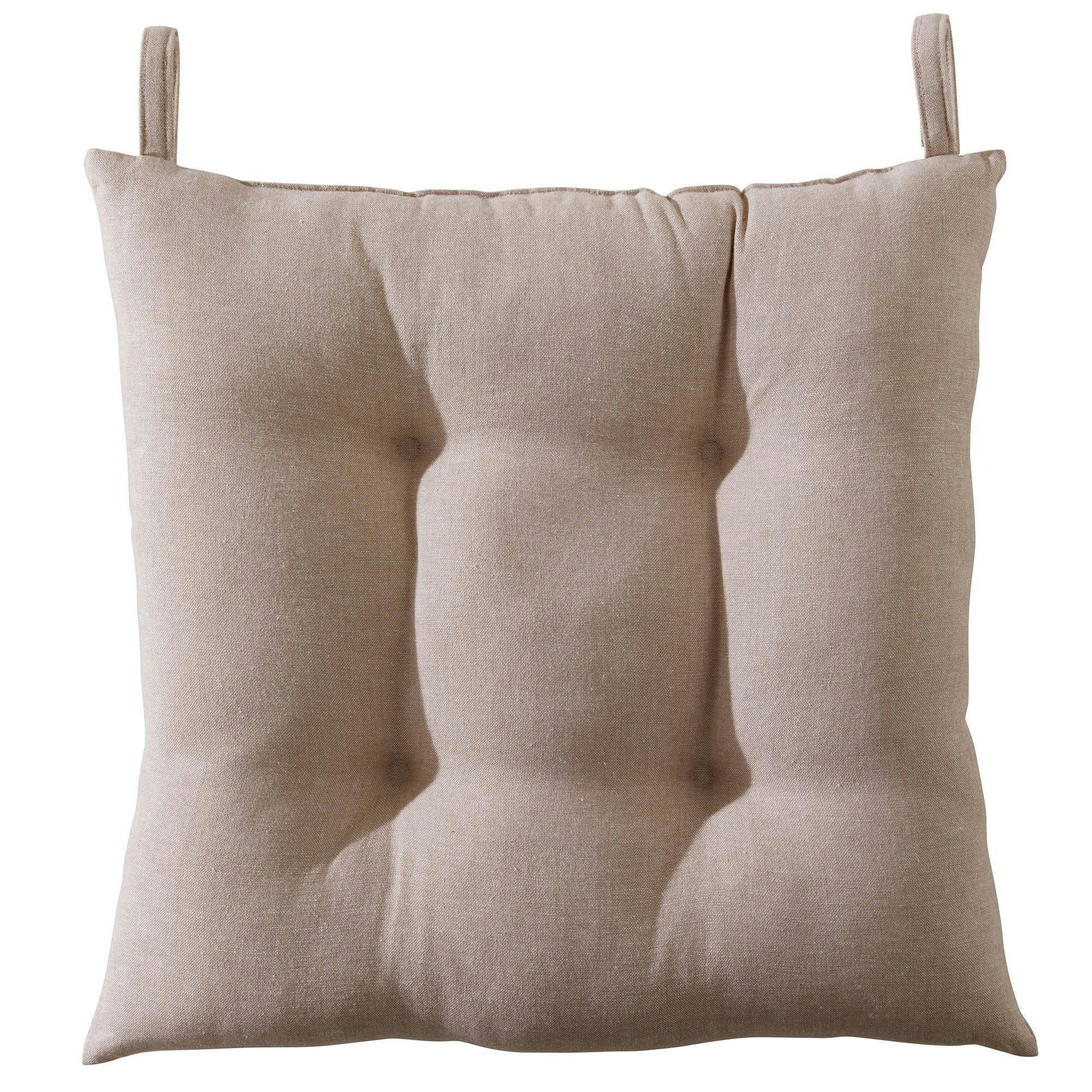 CABOURG - Galette 40x40 beige grège en coton