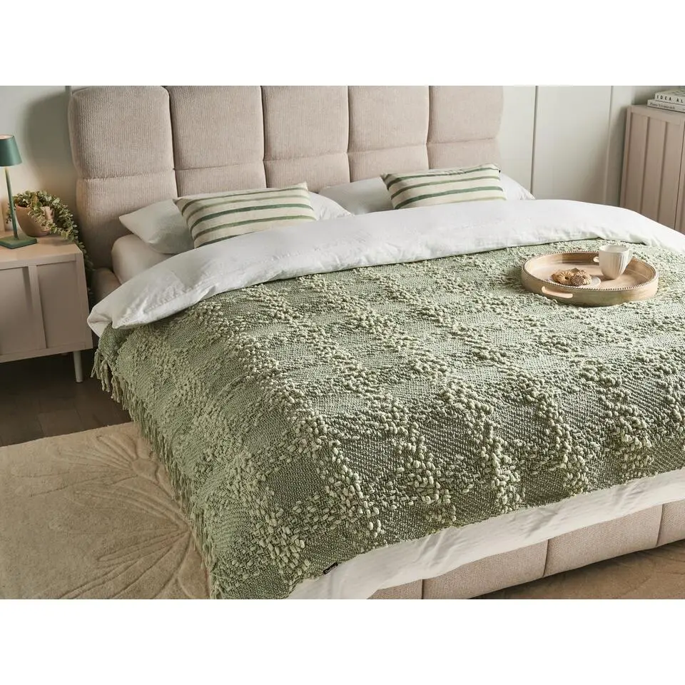 VELLA - Plaid - Groen - 150 x 200 cm - Polyester