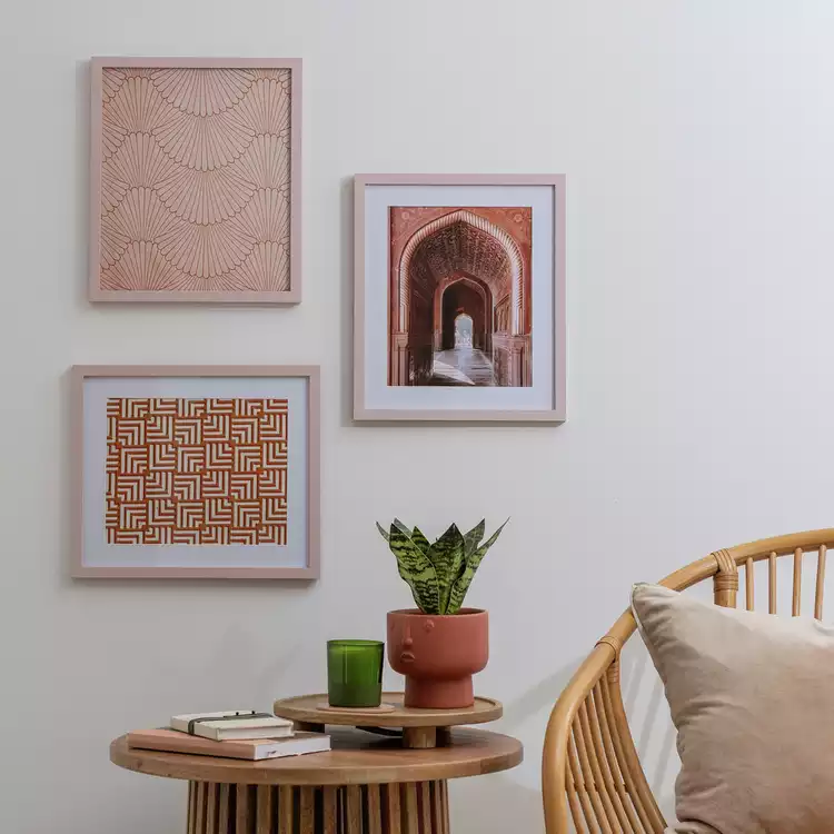 Habitat Pink Wooden 3 Pack Picture Frames - Mixed Sizes