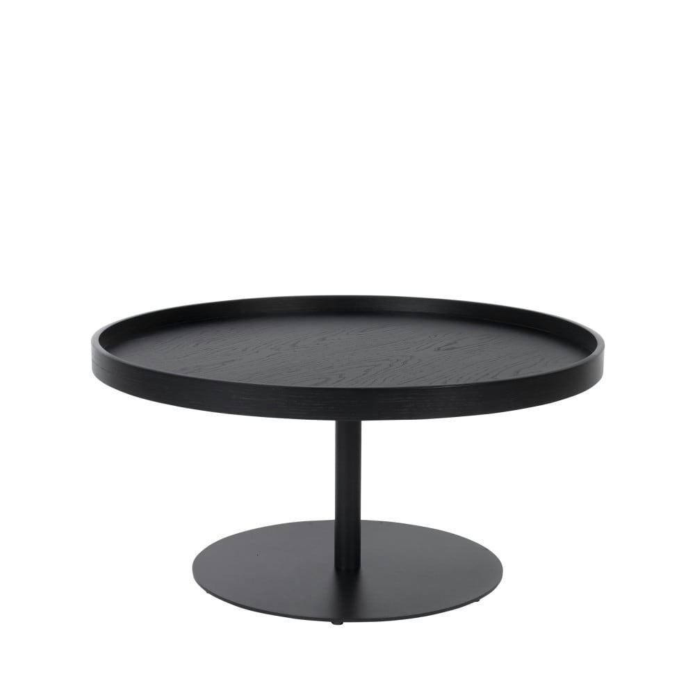 YURI - Table basse ronde en bois et métal D70cm noir