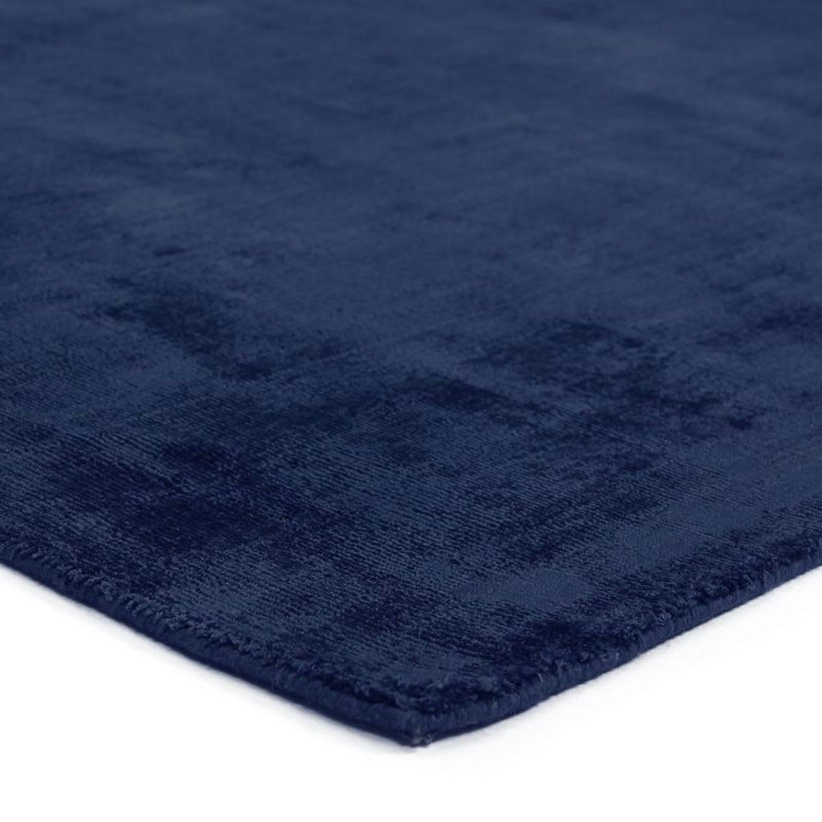 LUXURY - Tapis en viscose effet soyeux bleu foncé 120x170