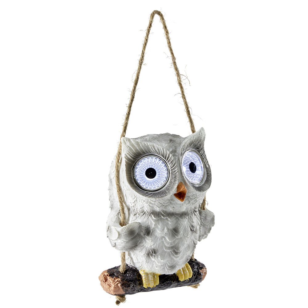 Hibou lumineux solaire à suspendre 8,5x5,5xH12cm