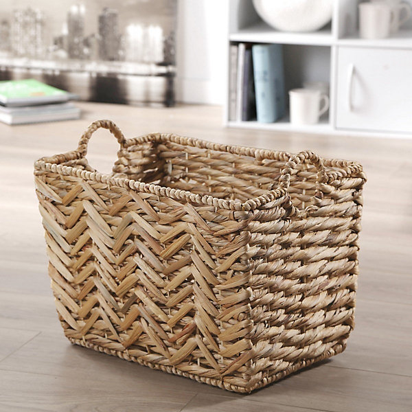 Panier haut en jacinthe d'eau - L46cm x H32 cm