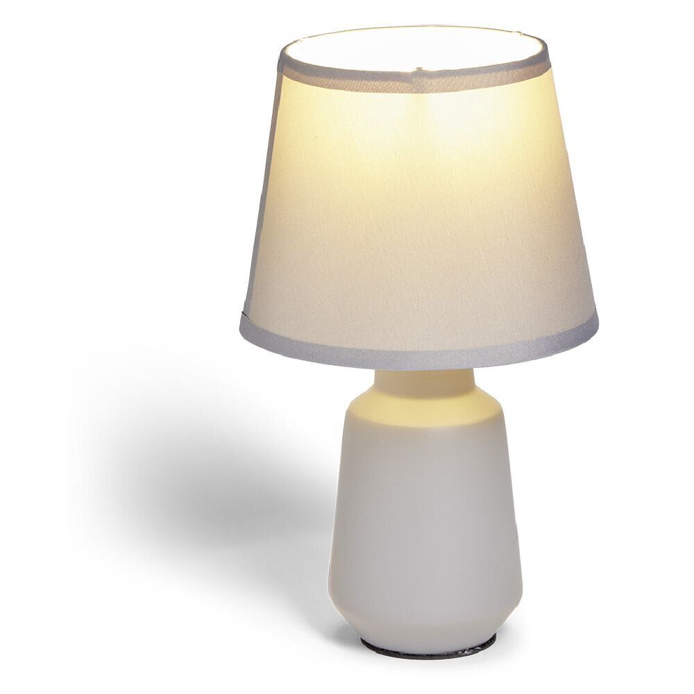 Lampe à poser en céramique avec abat-jour tissu gris Ø14,2xH24,5cm