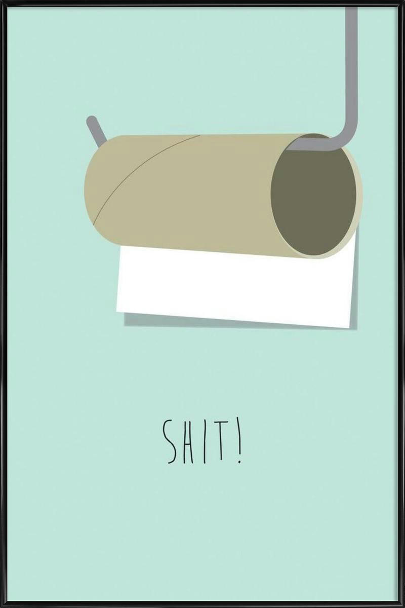SHIT - Affiche dans cadre standard (noir) turquoise 40x60