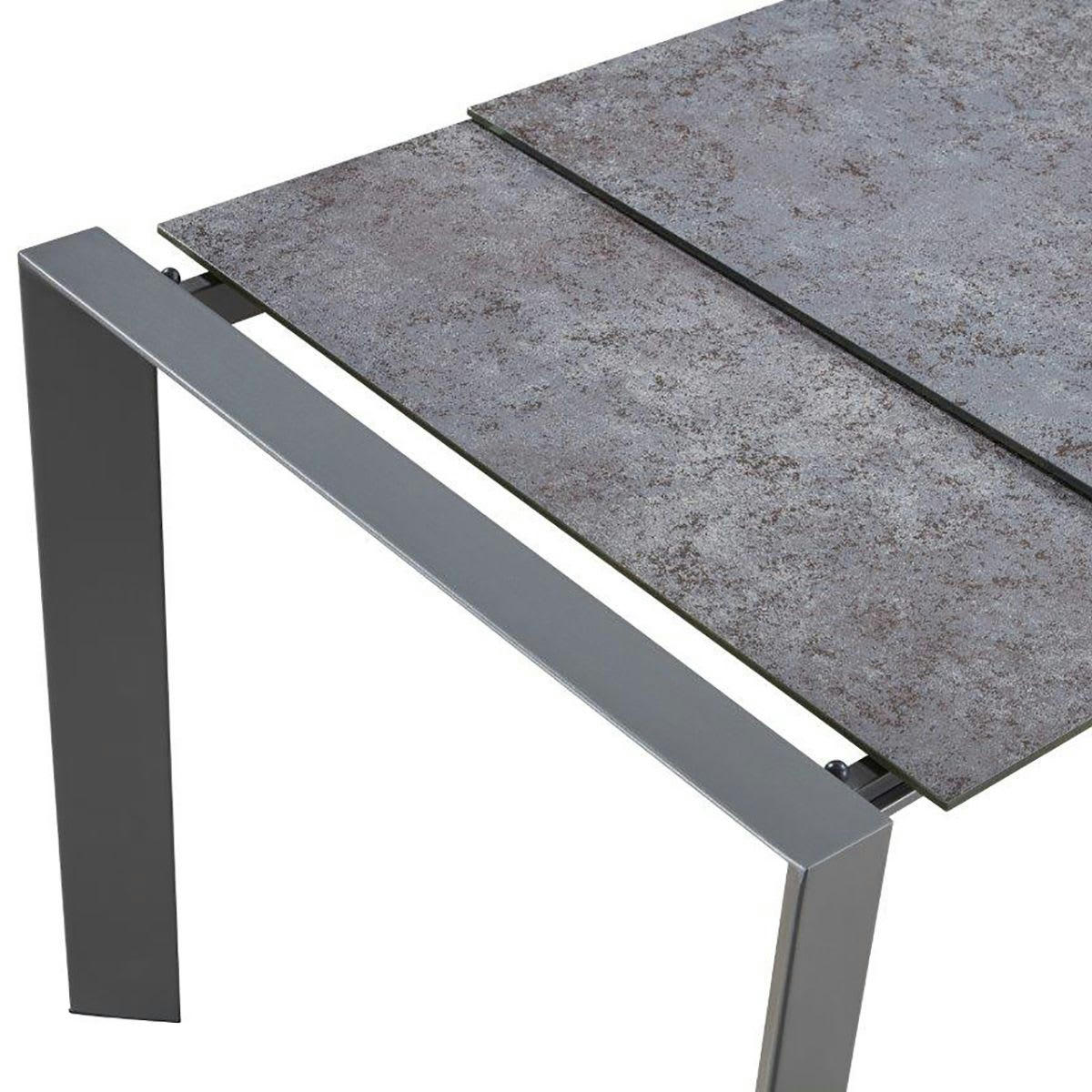 GELD - Table  repas rectangulaire métal et verre