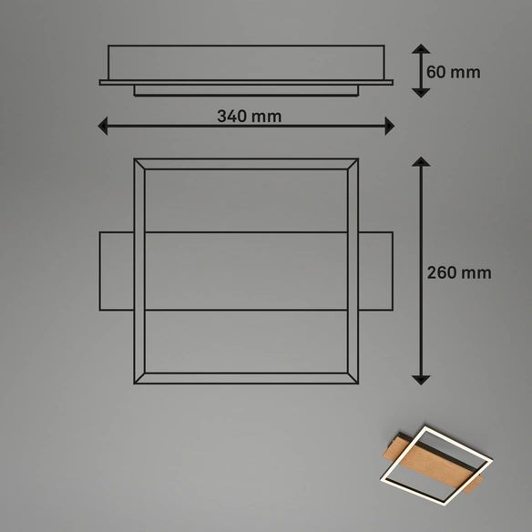 Leuchte, Wand- Deckenleuchte, schwarz