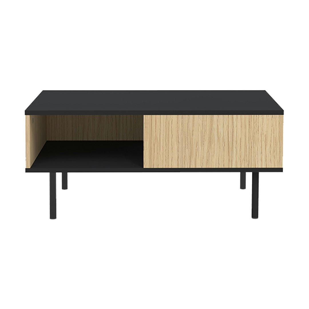LORD - Table basse effet bois chêne clair et noir