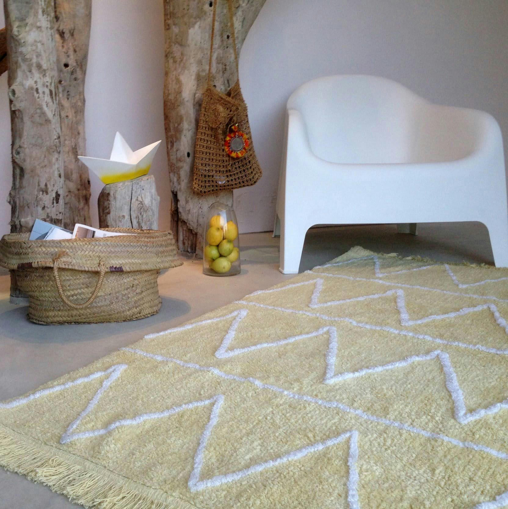 Z - Tapis coton motif Z jaune 120x160