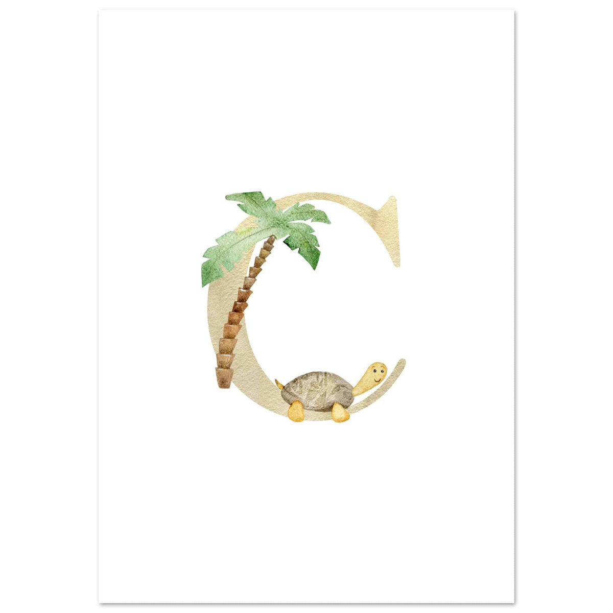 Artfulprints Poster Letter C kindernaam  - 70x100 cm - Meerkleurig
