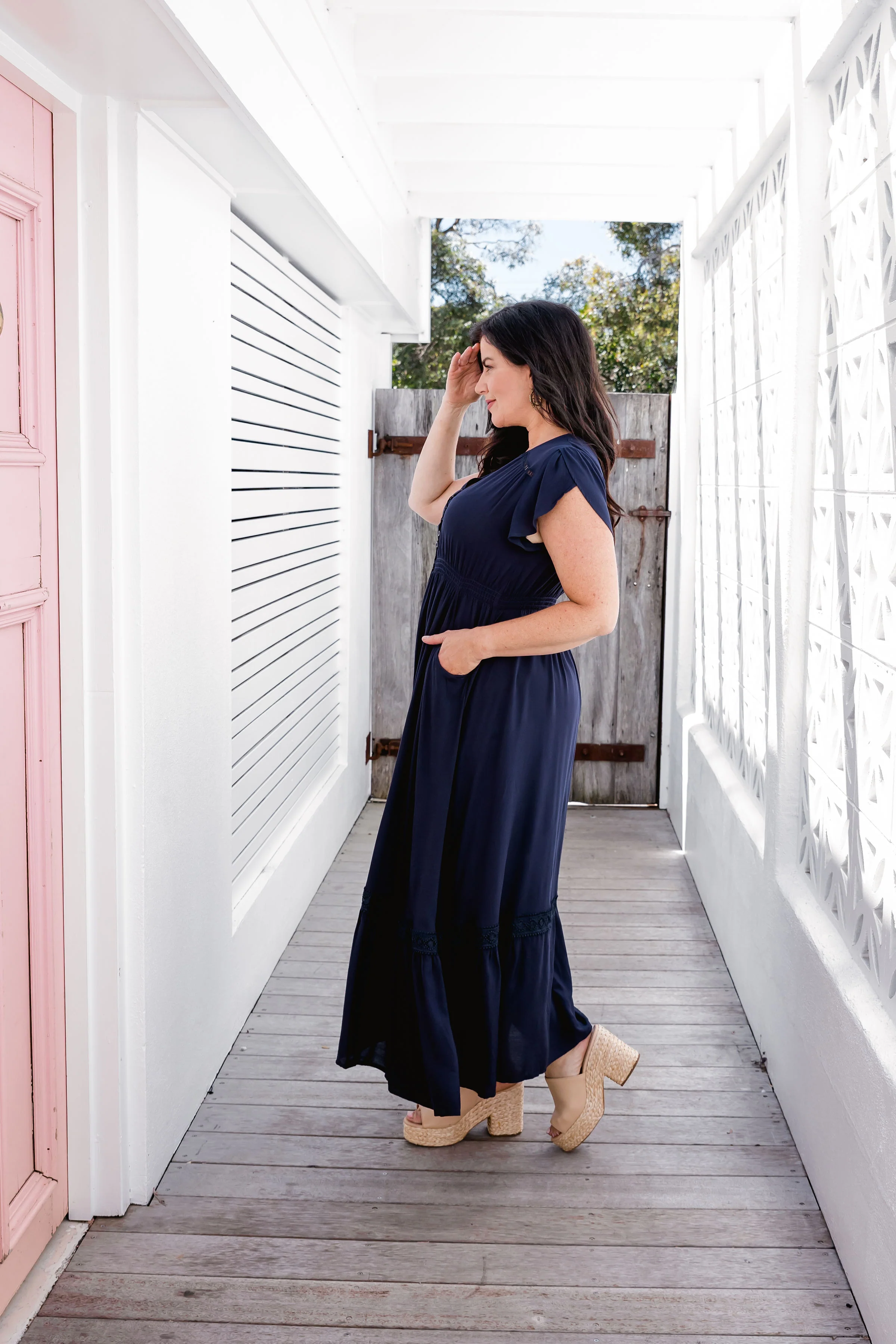Shayla Maxi Dress in Navy