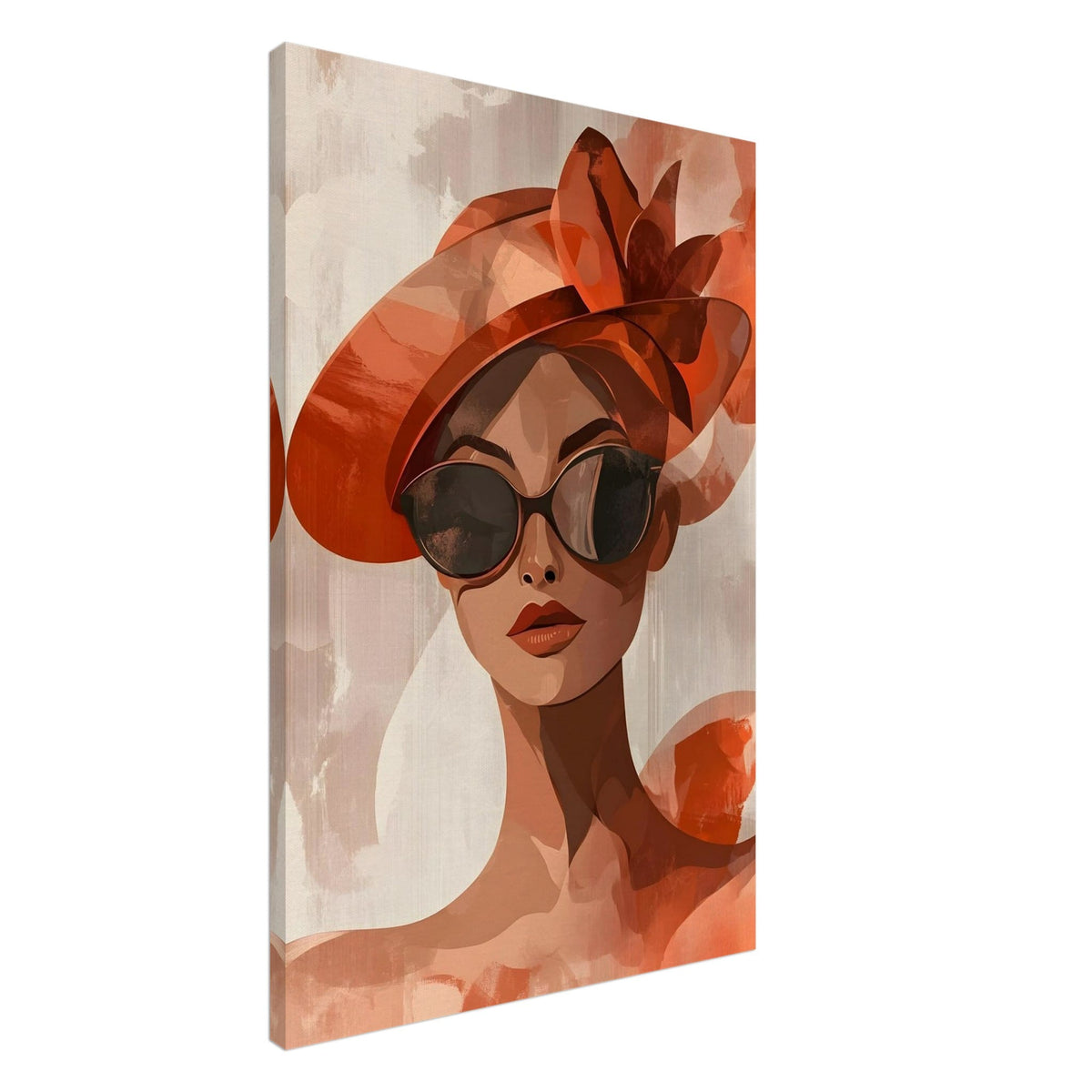 Artfulprints Canvas Timeless fashion portrait canvas - 60x90 cm - beige