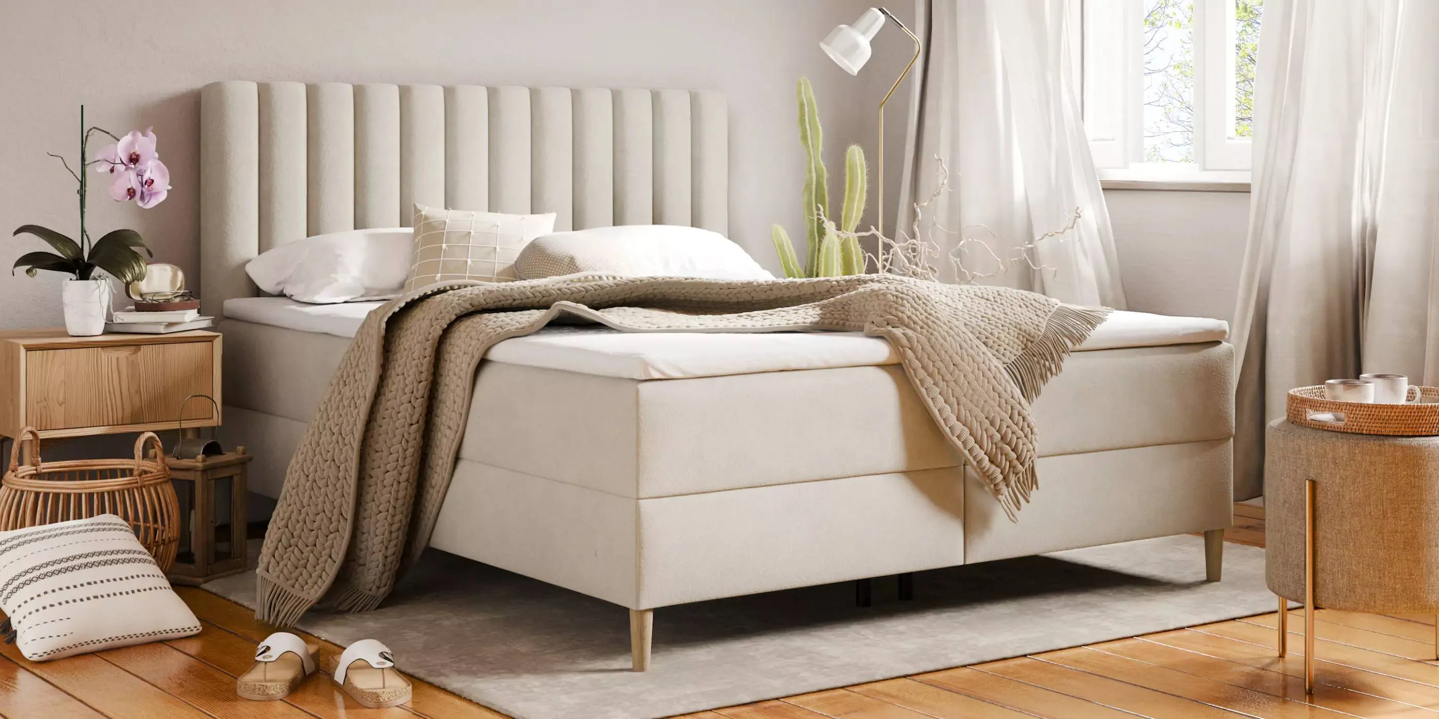 Boxspring Tassos velvet met opbergruimte 160 x 200 cm
