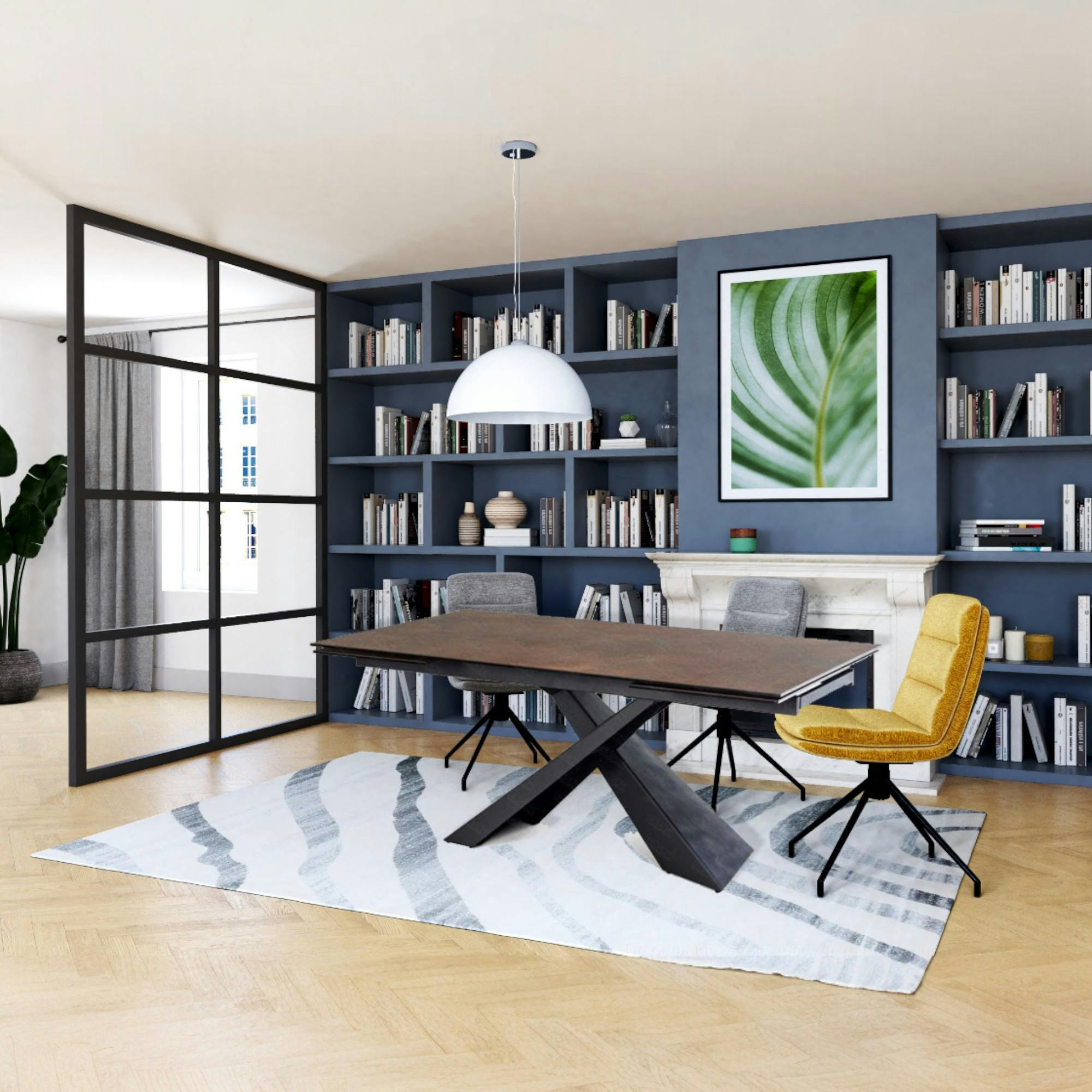 Table extensible en céramique effet rouille 180-280 cm LOMBARDIE