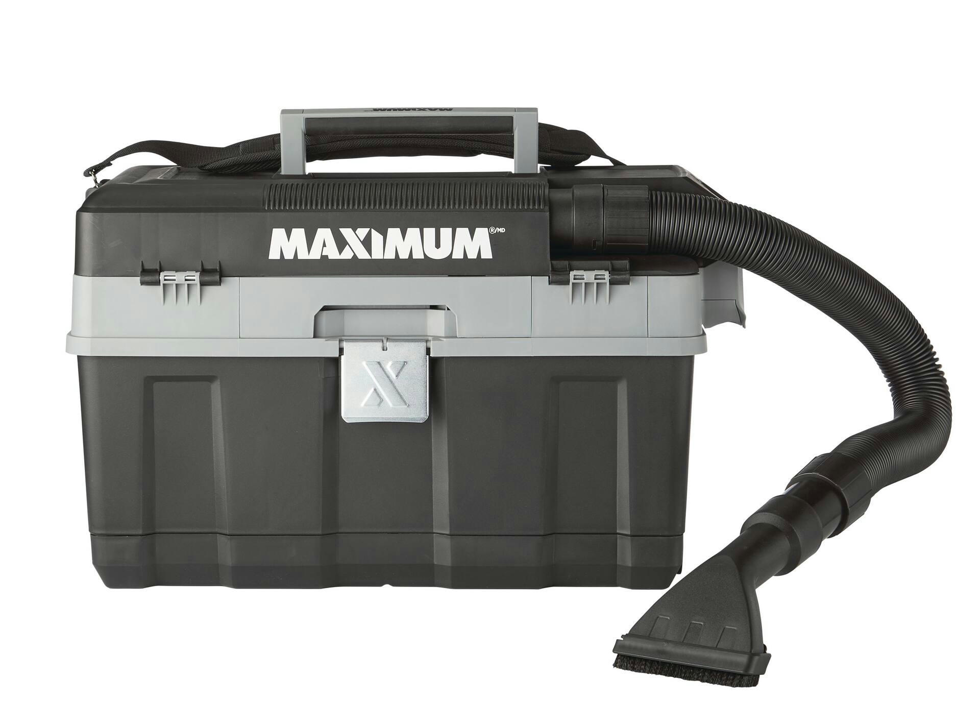 MAXIMUM DVTB204 20V Li-Ion Cordless Wet/Dry Shop Vacuum with 2.0 Ah Battery & Accessories, 15-L