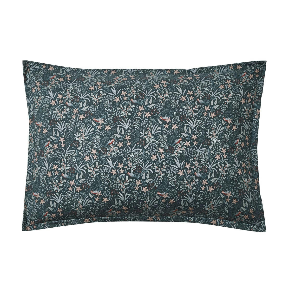 ODE NOCTURNE - Taie d'oreiller imprimée en percale de coton vert 50x75