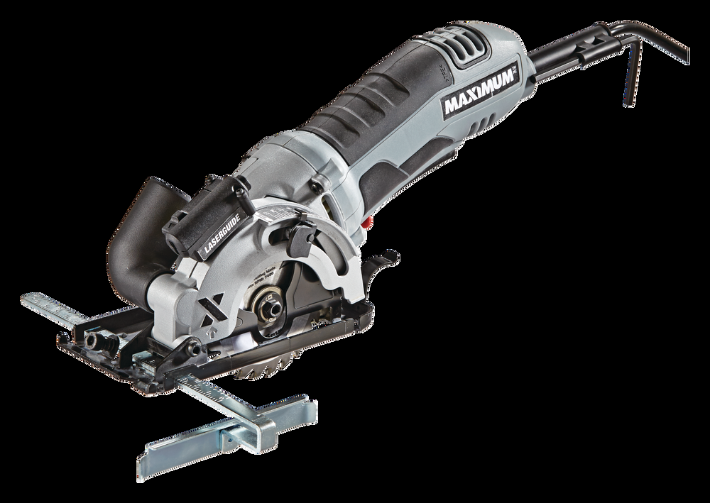 MAXIMUM 4A Heavy-Duty Compact Circular Saw with Assorted Blades & Laser Guide, 3-3/8-in
