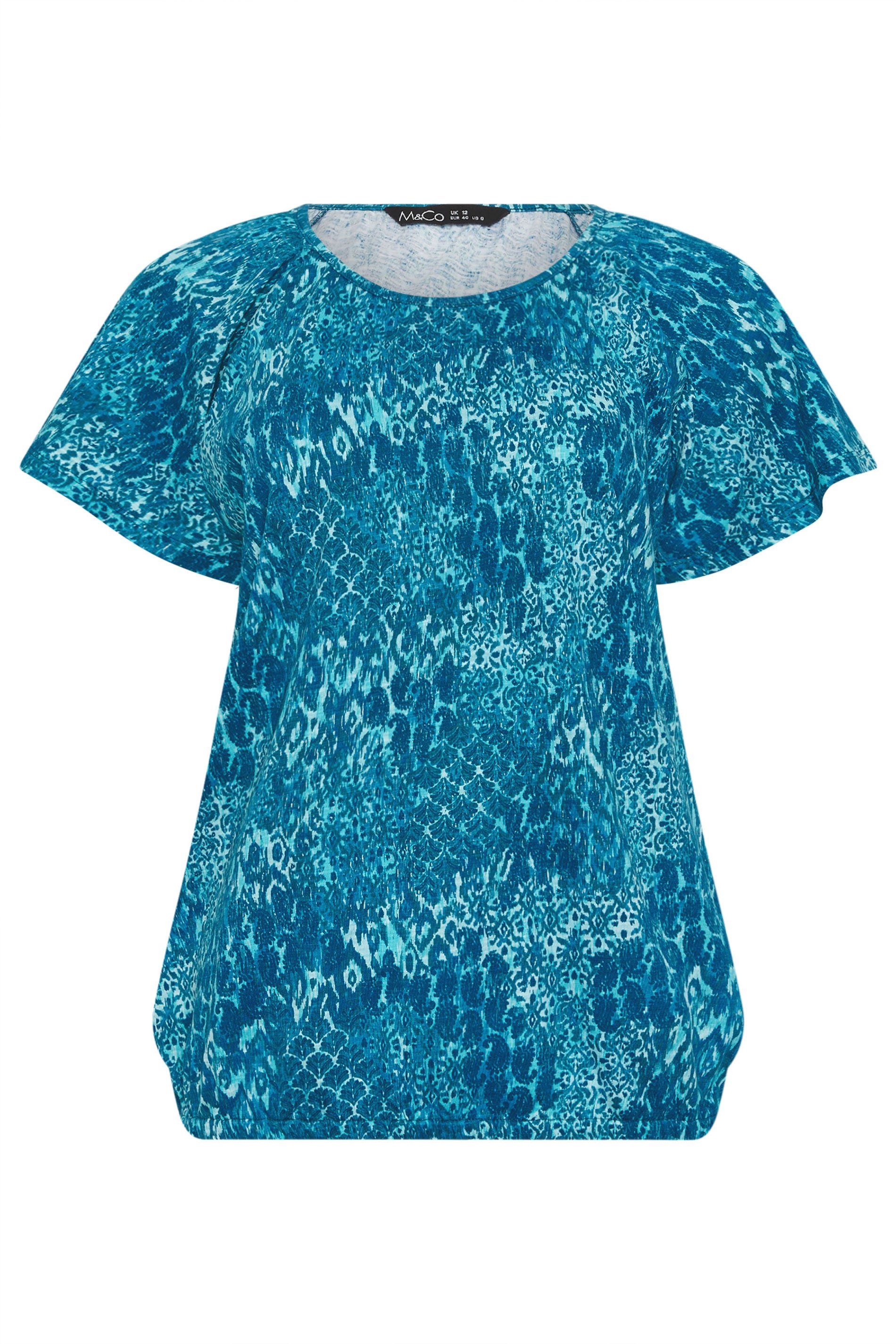 M&Co Patchwork Cotton Scoop Neck Top