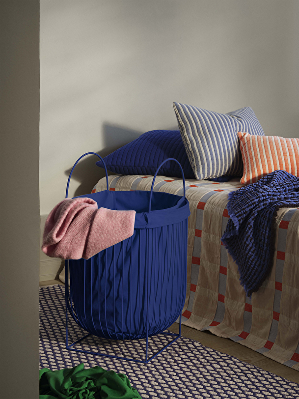 Panier a linge sac amovible bleu 21x30x42 - broste copenhagen bleu