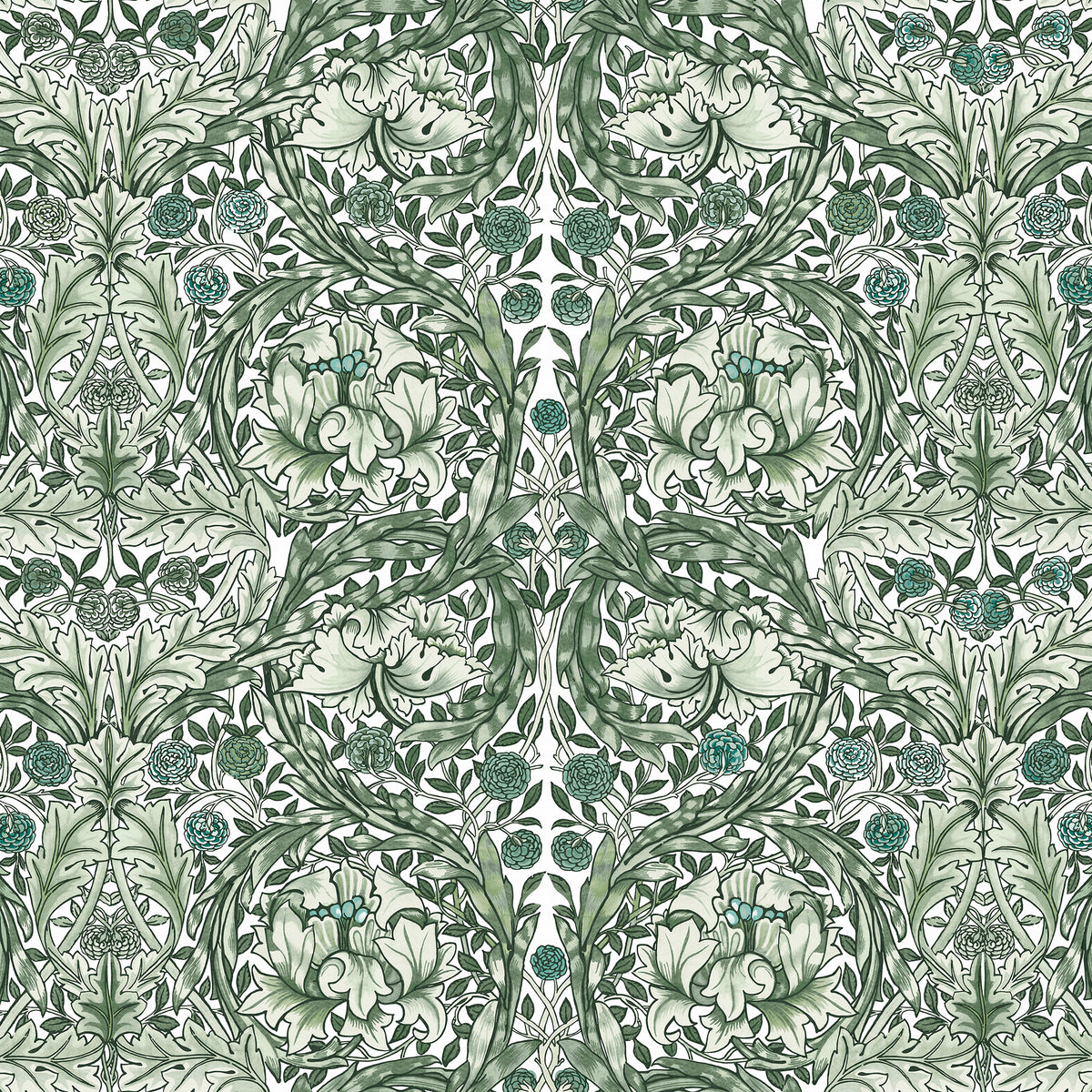 William Morris at Home Fotobehang - African Marigold Green - 400x250 cm