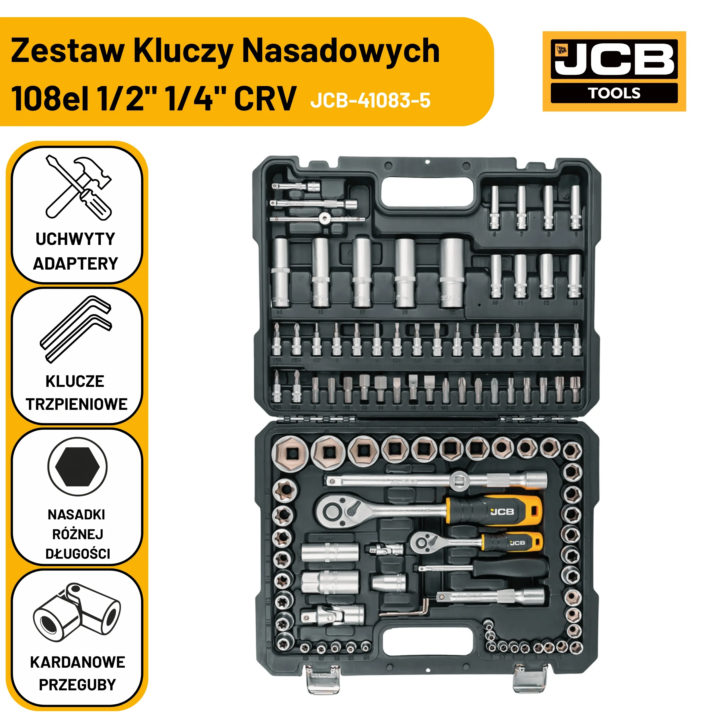 Zestaw Kluczy Nasadowych JCB 108el 1/2