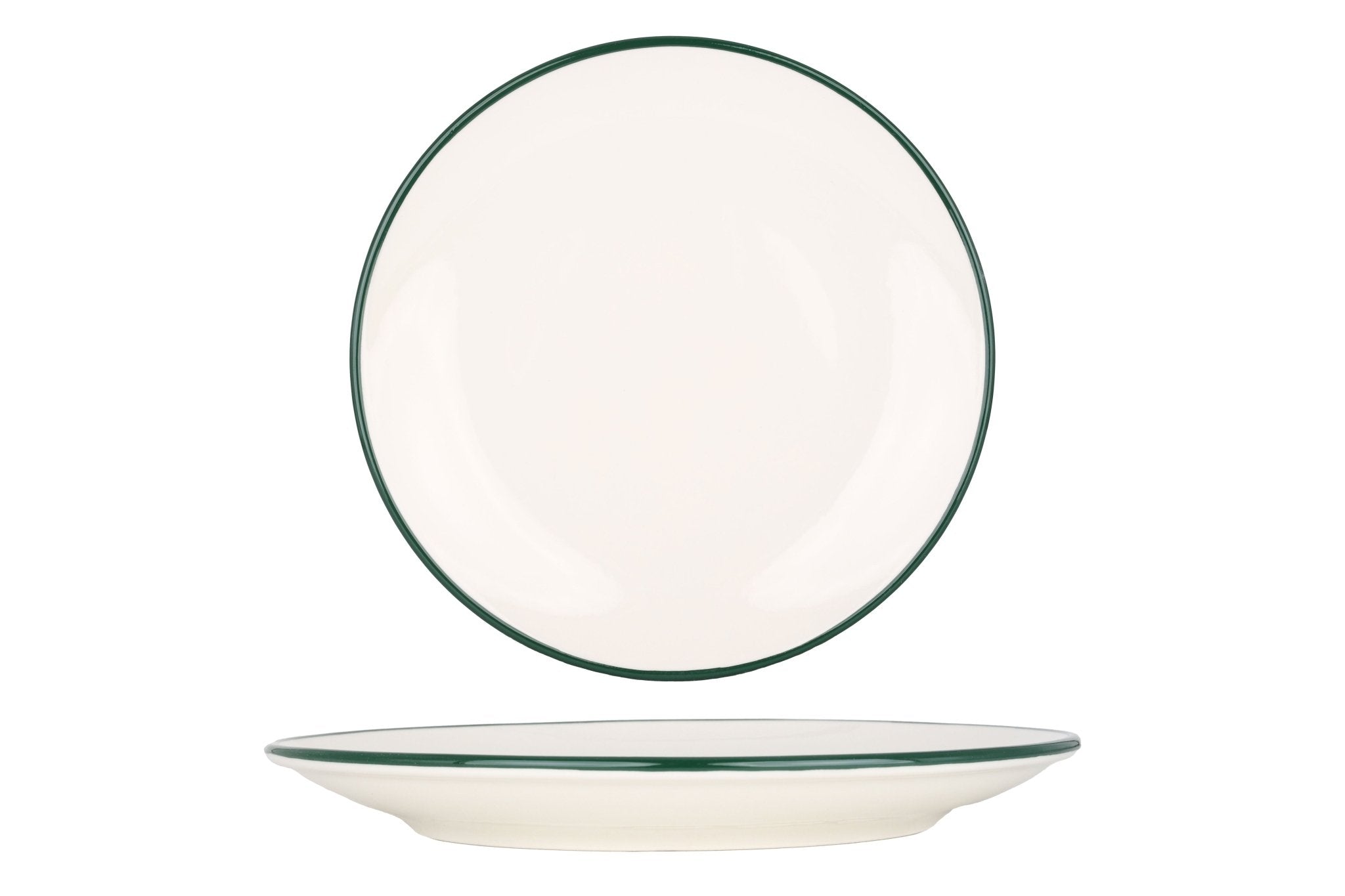 Rinart Gebaksbord - Green Edge - Porselein - 23 cm - set van 6